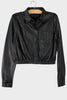 Leather Crop Boxy Shirt