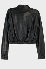 Leather Crop Boxy Shirt