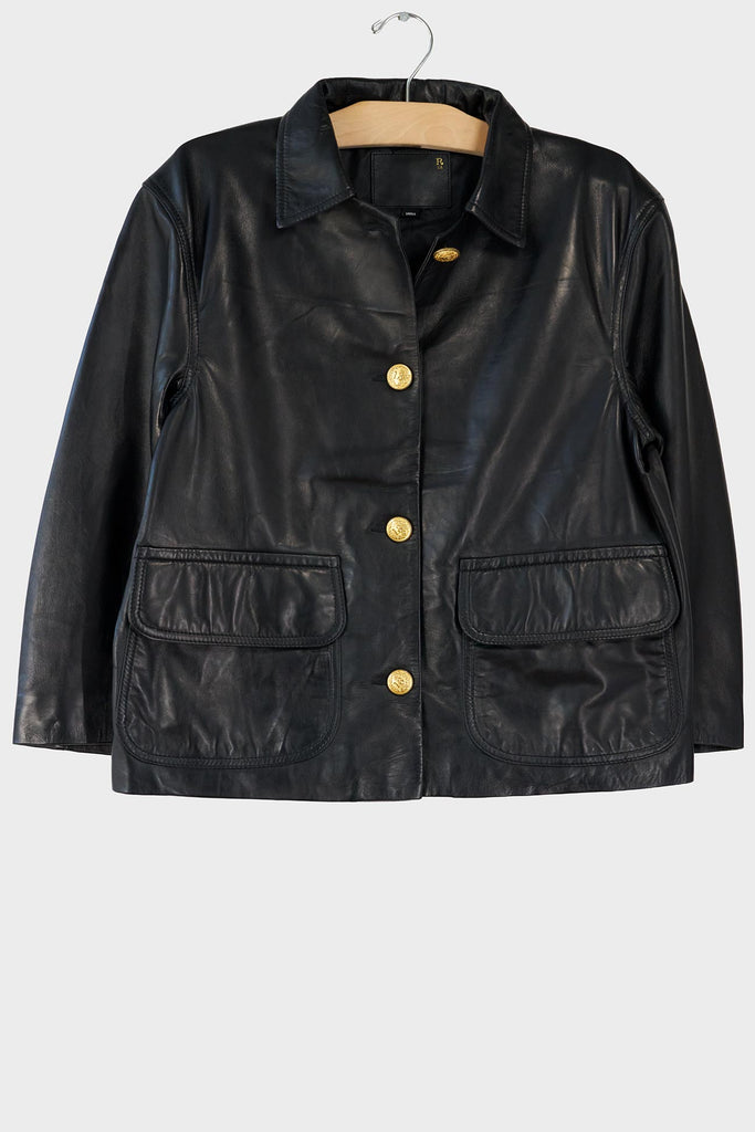 Relax Button Leather Jacket