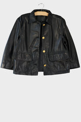 Relax Button Leather Jacket