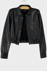 Leather Crop Boxy Shirt