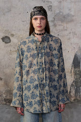 Pleated Floral Shirt