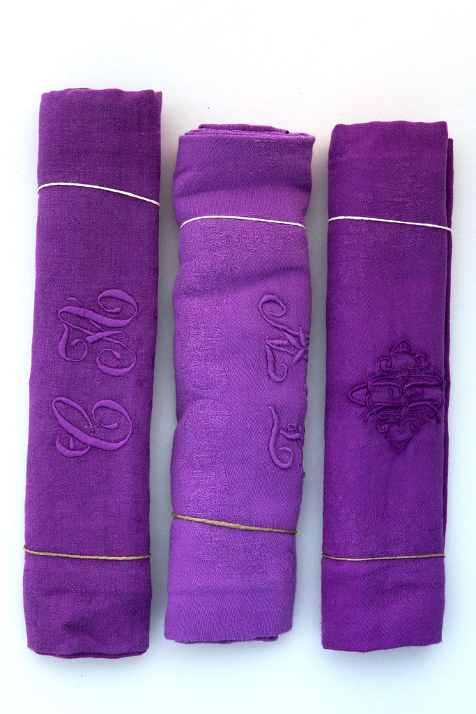 Vintage Hand Dyed Purple Napkin
