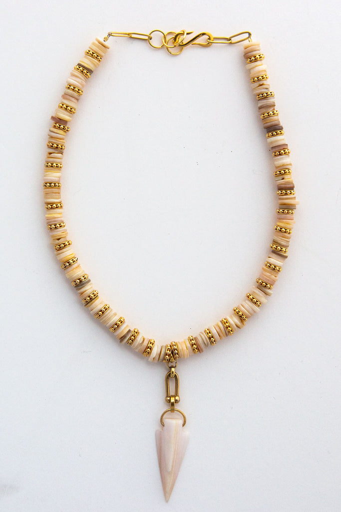 White/Gold Arrow Necklace