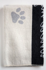 Lt Grey Dog Paws Blanket