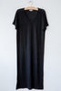 lost & found black linen long dress