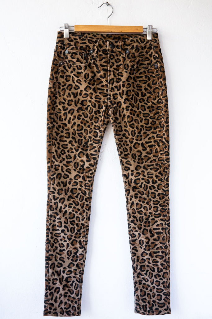 R13 Leopard Print Wide Leg Utility Pants