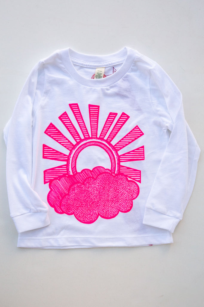 lucky fish white sunny day l/s tee