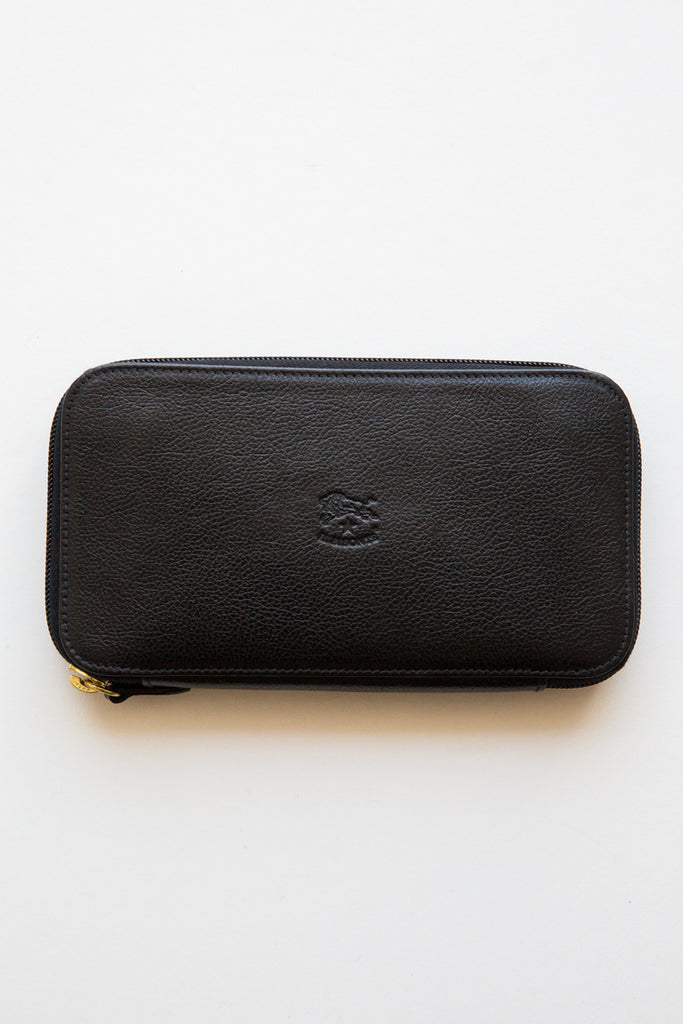 il bisonte black zip around baratti wallet