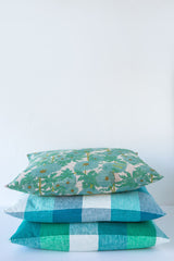 Society of Wanderers Apple Green Check Pillow