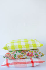 Society of Wanderers Orange/Pink Check Pillow