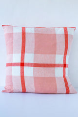 Society of Wanderers Orange/Pink Check Pillow