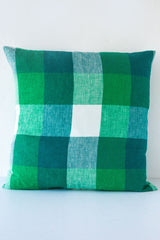 Society of Wanderers Apple Green Check Pillow