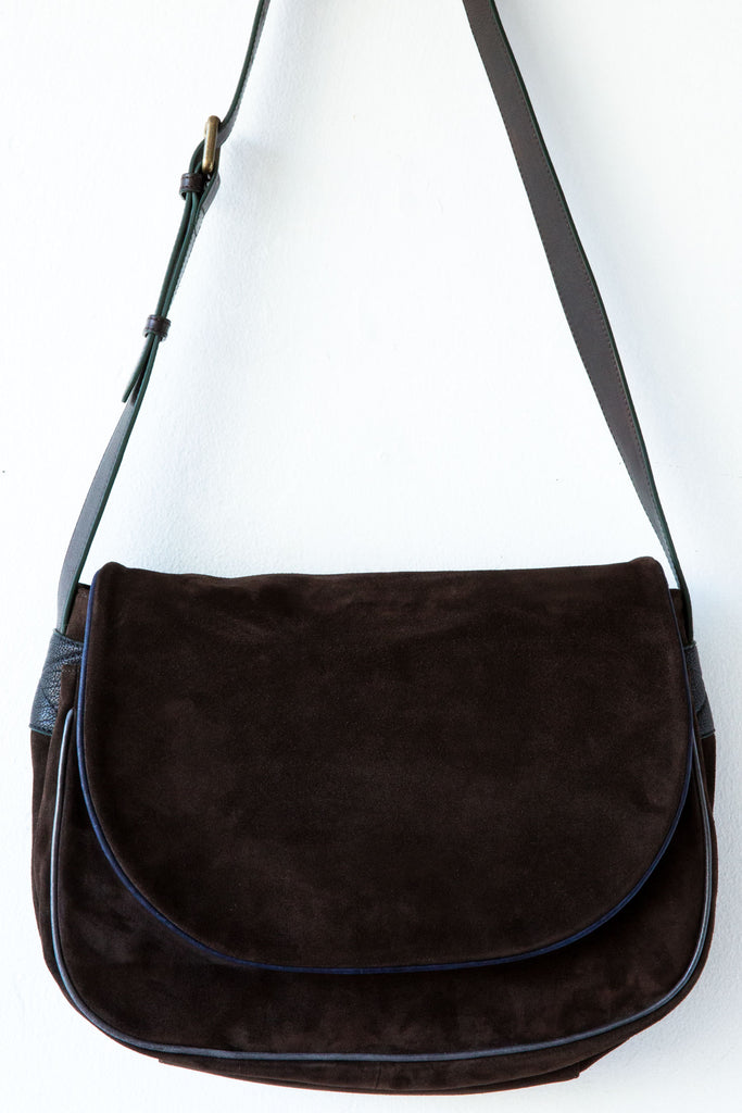 Annie's Finds Camel Leather Signature Tote with Ruffle