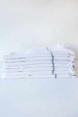 khadi & co white/charcoal stripe towel