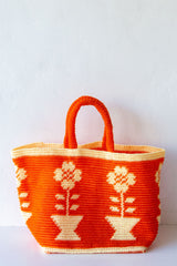 Potted Flower Crochet Tote