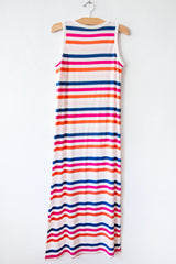 lost & found peony stripe long tank dress
