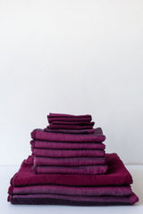 Morihata Magenta/Black Chambray Block Towels